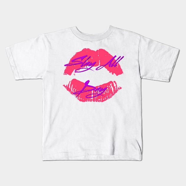 Slay All Day Lips Kids T-Shirt by Chrislon29